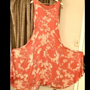 S M Fairy Gown Orange Shark Bite Panniers Full Skirt Sleeveless Vintage Dress